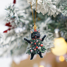 Christmas Ornament 2D Cat Acrylic Hanging Decoration