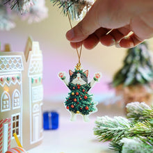 Christmas Ornament 2D Cat Acrylic Hanging Decoration
