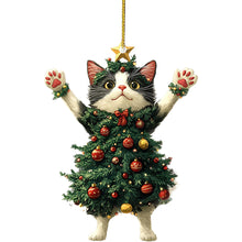 Christmas Ornament 2D Cat Acrylic Hanging Decoration