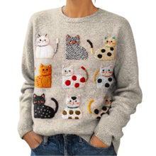 Women's Trendy Autumn Winter Animal Print Knit Pullover Top