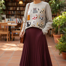 Women's Trendy Autumn Winter Animal Print Knit Pullover Top