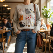 Women's Trendy Autumn Winter Animal Print Knit Pullover Top