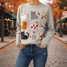 Women's Trendy Autumn Winter Animal Print Knit Pullover Top
