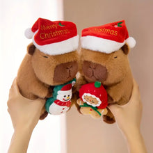 Christmas Capybara Plush Toy with Santa Hat Stuffed Animal