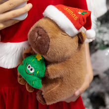 Christmas Capybara Plush Toy with Santa Hat Stuffed Animal
