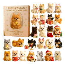 24 Piece Cute Pomeranian Dog Advent Calendar Ornaments