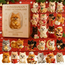 24 Piece Cute Pomeranian Dog Advent Calendar Ornaments