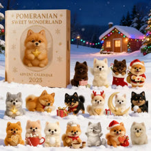 24 Piece Cute Pomeranian Dog Advent Calendar Ornaments