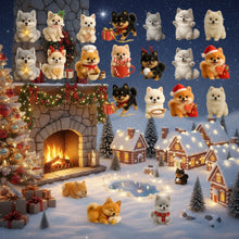 24 Piece Cute Pomeranian Dog Advent Calendar Ornaments