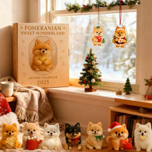 24 Piece Cute Pomeranian Dog Advent Calendar Ornaments