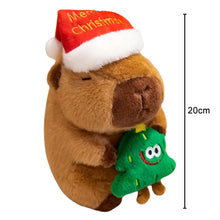 Christmas Capybara Plush Toy with Santa Hat Stuffed Animal