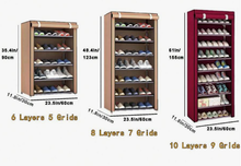 Shoe Rack 6/8/10 Tier Shoe Rack Large Shoe Stand Shoes Storage Organizer Shelf Cabinet for Closet with Nonwoven Fabric Cover Display Shelf