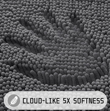 Yimobra Washable Bathroom Rugs, Super Soft & Absorbent Chenille Bath Mat for Floor & Carpet, Quick Dry Non Slip Bath Mat for Tub Shower