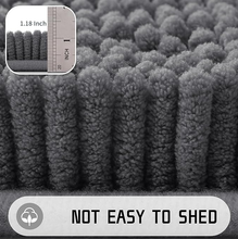 Yimobra Washable Bathroom Rugs, Super Soft & Absorbent Chenille Bath Mat for Floor & Carpet, Quick Dry Non Slip Bath Mat for Tub Shower