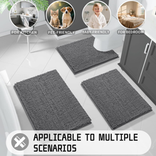 Yimobra Washable Bathroom Rugs, Super Soft & Absorbent Chenille Bath Mat for Floor & Carpet, Quick Dry Non Slip Bath Mat for Tub Shower