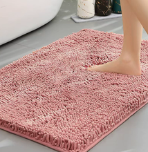 Yimobra Washable Bathroom Rugs, Super Soft & Absorbent Chenille Bath Mat for Floor & Carpet, Quick Dry Non Slip Bath Mat for Tub Shower