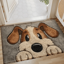1pc Cute Dog Pattern Printed Rug, Faux Wool Mat - Highly Absorbent, Easy To Clean, Suitable For Home Decor, Farmhouse, Entryway, Indoor, Room, Kitchen, Dining Room, Small Office/Home Office, Sink, Laundry Room, Doormat, Kitchen Mat, Non-Slip Mat