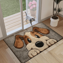 1pc Cute Dog Pattern Printed Rug, Faux Wool Mat - Highly Absorbent, Easy To Clean, Suitable For Home Decor, Farmhouse, Entryway, Indoor, Room, Kitchen, Dining Room, Small Office/Home Office, Sink, Laundry Room, Doormat, Kitchen Mat, Non-Slip Mat