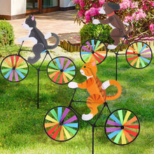 Animal Bicycle Garden Wind Spinner Rainbow Wheels