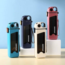 Portable Leakproof Water Bottle with Straw and Strap