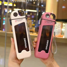 Portable Leakproof Water Bottle with Straw and Strap