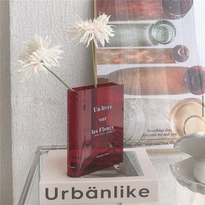 Modern Acrylic Transparent Book Plant Vase