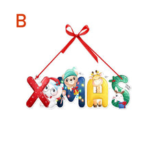 Christmas Porch Door Hanging Banner Christmas Paper Door Decorative Flags
