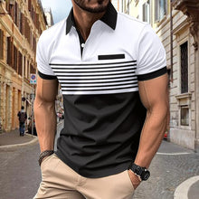 Men's Casual Stripe Polo Shirt