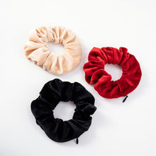 Velvet Hidden Secret Pocket Scrunchie with Zipper