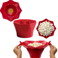 Foldable Red Silicone Popcorn Bucket Bowl Maker