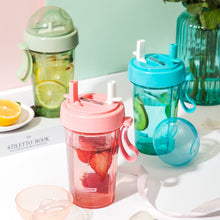 Dual Beverage Separate Straws Leak-Resistant Innovative Water Bottle