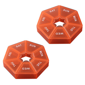 7-Sided Portable Vitamin Holder Box Pill Organizer Planner
