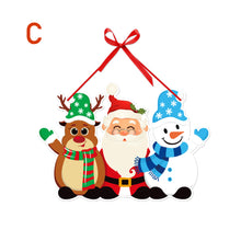 Christmas Porch Door Hanging Banner Christmas Paper Door Decorative Flags