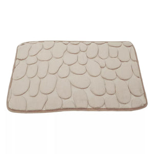 Non-Slip Cobblestone Embossed Memory Foam Bath Rug