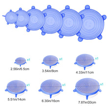 6 Pcs Reusable Silicone Stretch Lids