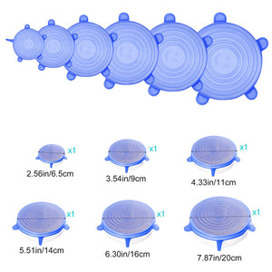 6 Pcs Reusable Silicone Stretch Lids