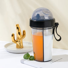 Dual Beverage Separate Straws Leak-Resistant Innovative Water Bottle