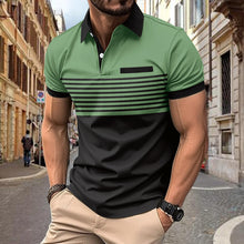 Men's Casual Stripe Polo Shirt