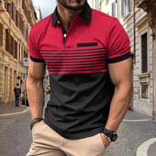 Men's Casual Stripe Polo Shirt