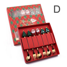 6Pcs Festive Stainless Steel Fork and Spoon Set