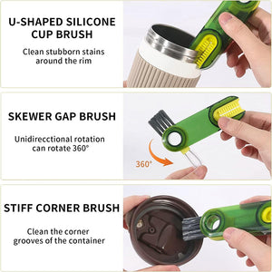 Pack of 3 Cup Crevice Cleaning Brush for Home Kitchen Cleaning Accessories
