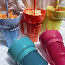 2 In 1 Snack Bowl Combo with Straw