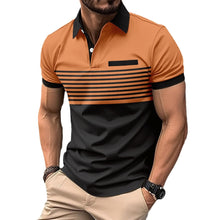 Men's Casual Stripe Polo Shirt