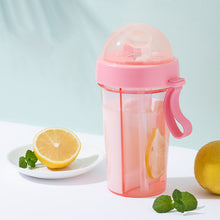 Dual Beverage Separate Straws Leak-Resistant Innovative Water Bottle
