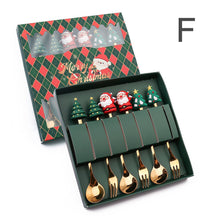 6Pcs Festive Stainless Steel Fork and Spoon Set