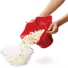 Foldable Red Silicone Popcorn Bucket Bowl Maker