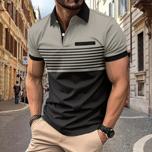 Men's Casual Stripe Polo Shirt