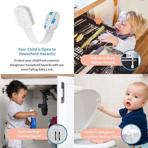 6 Pack Adjustable Baby Cupboard Safety Locks