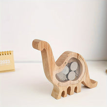 Wooden Jurassic Transparent Piggy Bank