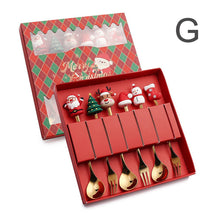 6Pcs Festive Stainless Steel Fork and Spoon Set